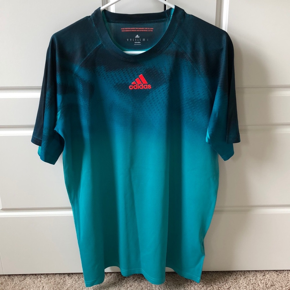 Men’s Medium Adidas Hand Printed Climalite Shirt